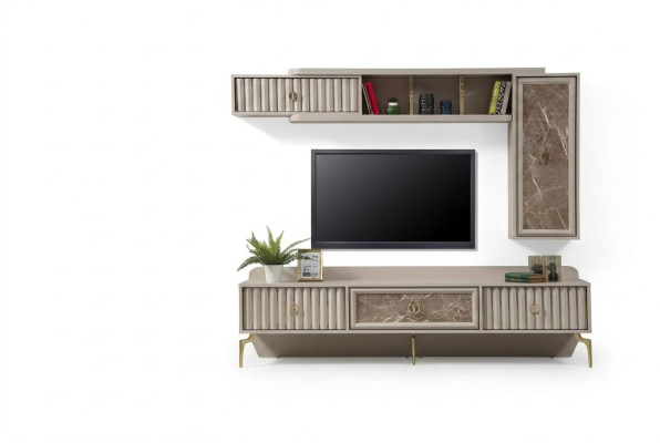 Designerska Nowoczesna Jednostka Ścienna Luksusowe Drewniane Półki Meble do Salonu Stylowe