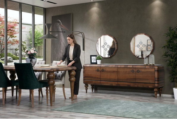 Kredens Klasyczny Brązowy Designerski Luksusowe Drewno Meble Kredens Meble