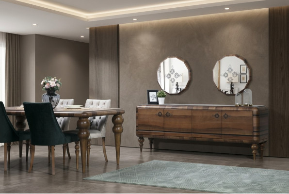 Kredens Klasyczny Brązowy Designerski Luksusowe Drewno Meble Kredens Meble