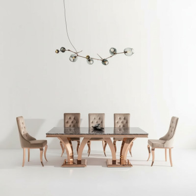 Luksusowy Stół obiadowy Nowoczesne stoły do ​​jadalni stoły Design Metal Tabela