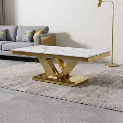 stolik kawowy Design Tabela Living Room Luxury Stoliki do kawy Meble 130x70 Metal