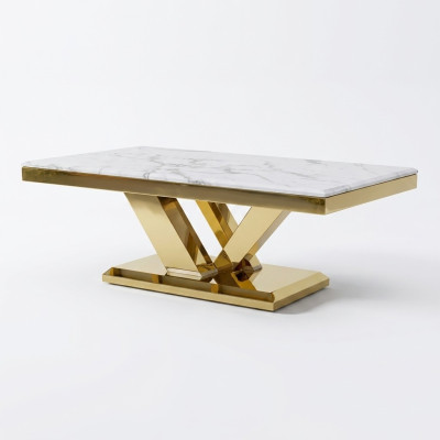 stolik kawowy Design Tabela Living Room Luxury Stoliki do kawy Meble 130x70 Metal
