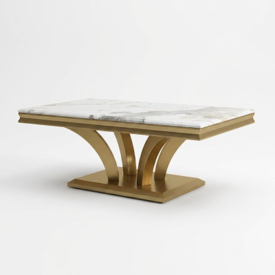 stolik kawowy Design Living Room Luxury Stoliki do kawy stoły Meble Gold 115x70