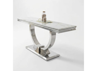 Konsole kredensowe srebrne Tabela Luxury Tabela Silver Chrom 120x40cm