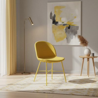 Żółta Designerska jadalnia Krzesło Meble do salonu Podłokietniki Lux Krzesła