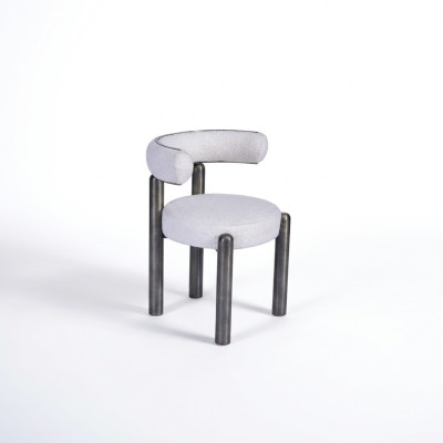 Designerskie białe Krzesło jadalnia Krzesła Podkładka Włókienniczy Jednomiejscowa Metalowe nóżki