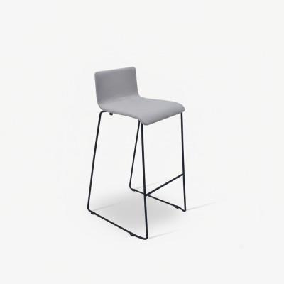 Hoker Wysoki Szary Luksusowy Krzesła Tapicerka Designer Meble Style