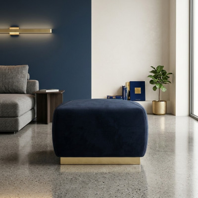 Projektant Luxury Blue Stołek z Obręczą Ze Stali Nierdzewnej Podkładka Włókienniczy Meble Nowe