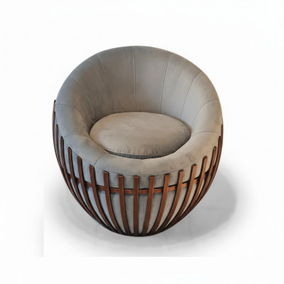 Designerskie szare meble Fotel do salonu Podkładka Siedziba Włókienniczy Fotel Lounge Club