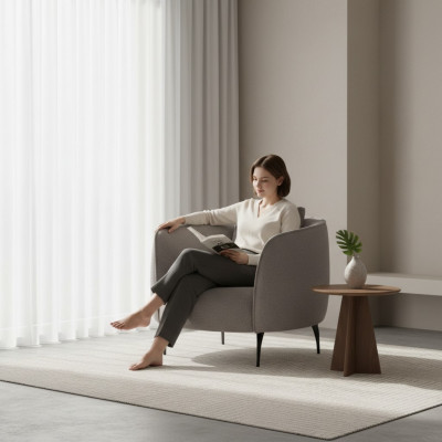 Taupe Modern Fotel Salon Jednomiejscowy Luksusowy Design Podkładka Meble Lounge
