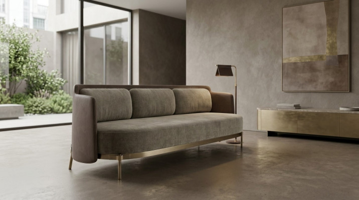 Nowoczesna sofa 3 miejsce do siedzenia salon Podkładka Włókienniczy luksusowa kanapa materiałowa 228cm
