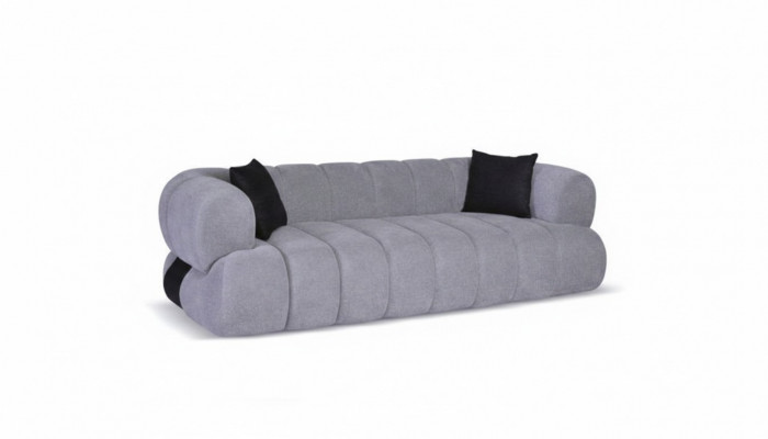 Szara tapicerowana sofa luksusowa 3-miejsce do siedzenia Podkładka do salonu Sofy Kanapy