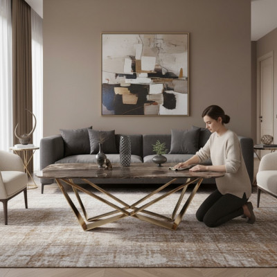 Luksusowy Stół obiadowy Marmurowe stoły do ​​jadalni Tabela Design Luksusowe meble 160x80