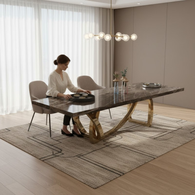 Duży Elegancki Stół obiadowy jadalnia Meble Nowoczesny Design Stylowy Nowość