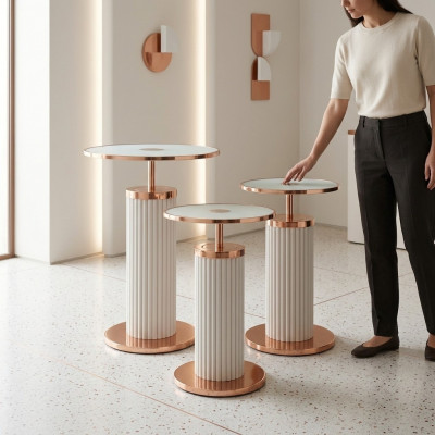 Luksusowe 3x Stoliki boczne designerskie stoły do ​​salonu Stoliki do kawy styl Tabela