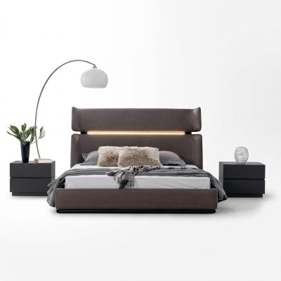 Luksusowy zestaw Sypialnia Łóżko z 2x Szafki nocne Zestaw Modern Design