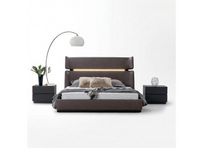 Luksusowy zestaw Sypialnia Łóżko z 2x Szafki nocne Zestaw Modern Design