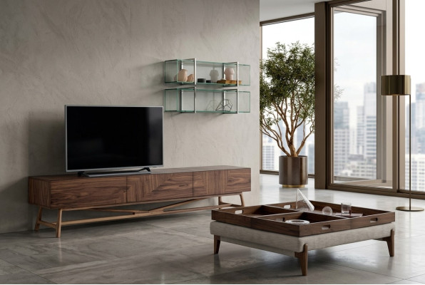 Pokój dzienny stojak TV z 2x półka ścienna Luxury Design Kredens Jednostka ścienna