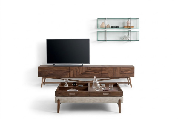 Pokój dzienny stojak TV z 2x półka ścienna Luxury Design Kredens Jednostka ścienna