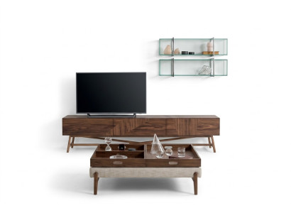 Pokój dzienny stojak TV z 2x półka ścienna Luxury Design Kredens Jednostka ścienna