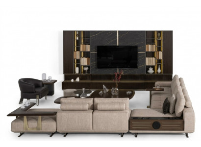 Żywy krajobraz L-shape Narożnikowa kanapa Couch Design Podkładka Ustawić Sofa Narożnik Nowość