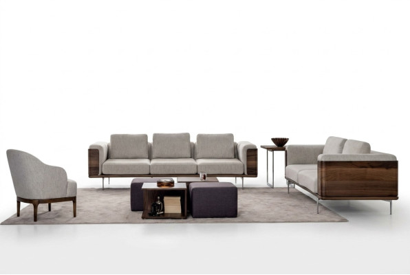 Zestaw do salonu Luksusowy nowoczesny design 2x Sofy z Fotel Zestaw sofowy