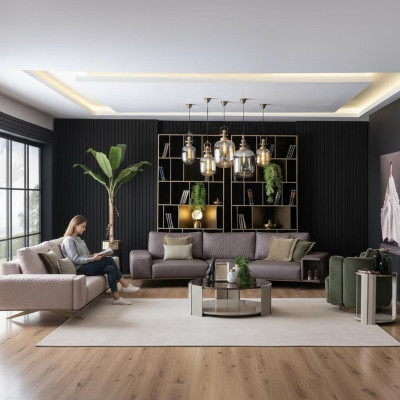 Luksusowy Zestaw sofowy salon 3+3+1 Siedziba sofa materiałowa duża sofa komplety wypoczynkowe