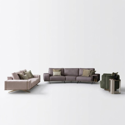 Luksusowy Zestaw sofowy salon 3+3+1 Siedziba sofa materiałowa duża sofa komplety wypoczynkowe