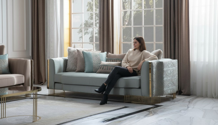 Turkis Kanapa Trzyosobowa Kanapa Meble Sofa Eleganckie wyposażenie willi