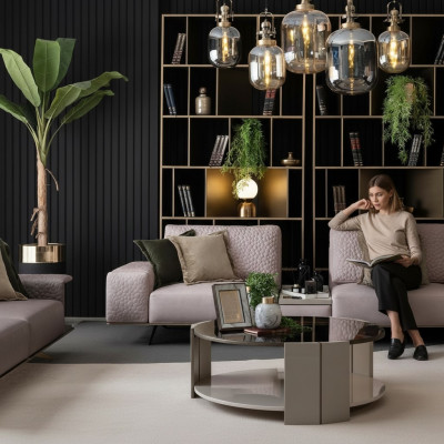 Stylowa Sofa 3 miejsce do siedzenia Różowy Salon Nowoczesny Design Sofy Kanapy