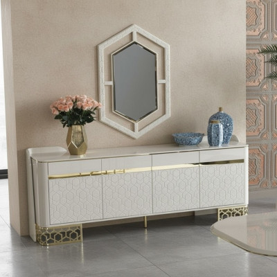 Kredens Luksusowy Nowoczesny Design Salon Wysokiej Jakości Meble Kredens Lustro 2-częściowe