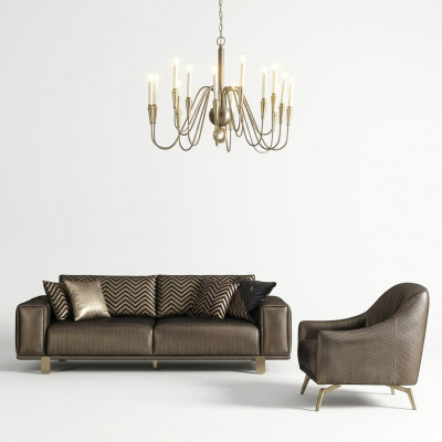 Sofa 3 miejsce do siedzenia z Fotel Luxury Design 3+1 Siedziba Zestaw kanapowy Meble
