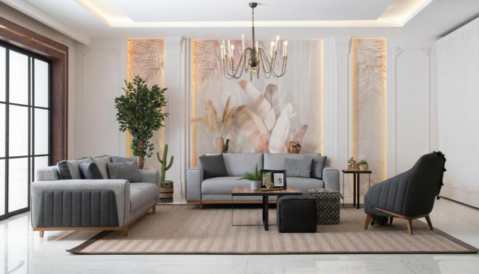 Luksusowy Zestaw sofowy 3+2+1 Nowoczesna Kanapa Sofa Podkładka Design Lounge Meble