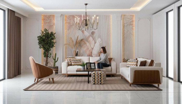 Stylowy Zestaw sofowy 3+2+1 Siedziba Fotel Wysokiej Jakości Meble Luxury Design