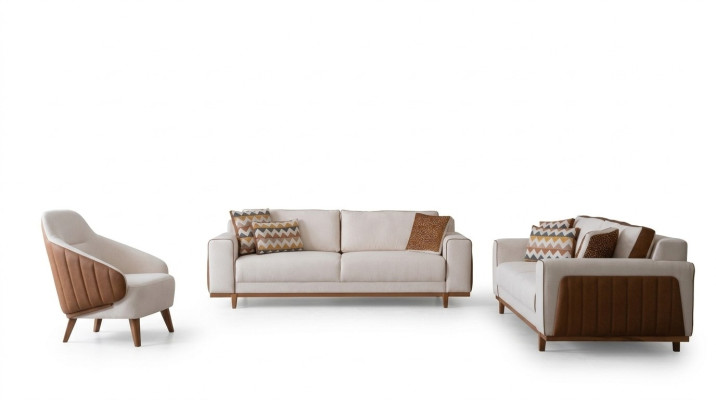 Stylowy Zestaw sofowy 3+2+1 Siedziba Fotel Wysokiej Jakości Meble Luxury Design