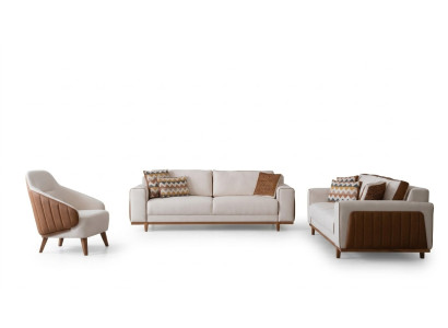 Stylowy Zestaw sofowy 3+2+1 Siedziba Fotel Wysokiej Jakości Meble Luxury Design