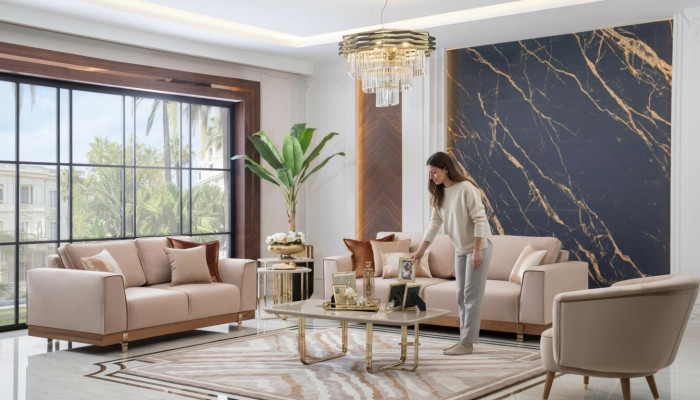 Luksusowy Zestaw sofowy 3+2+1 Siedziba Fotel Couch Podkładka Meble Design 3-częściowa.