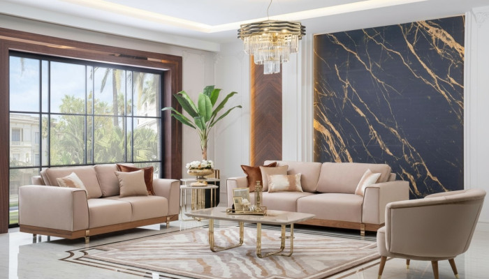 Luksusowy Zestaw sofowy 3+2+1 Siedziba Fotel Couch Podkładka Meble Design 3-częściowa.