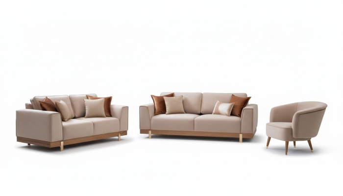 Luksusowy Zestaw sofowy 3+2+1 Siedziba Fotel Couch Podkładka Meble Design 3-częściowa.