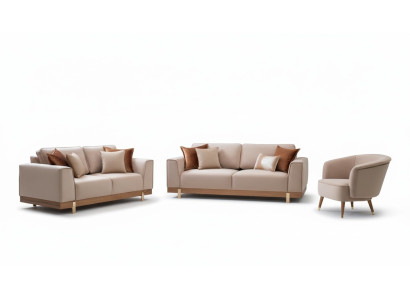 Luksusowy Zestaw sofowy 3+2+1 Siedziba Fotel Couch Podkładka Meble Design 3-częściowa.