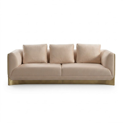 Sofa 3 miejsce do siedzenia Sofy Salon Luksusowy Styl Nowoczesne beżowe Meble kanapowe