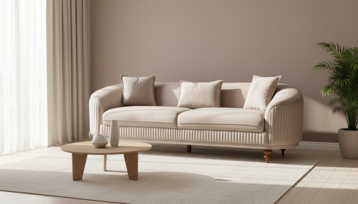 Sofa 3 miejsce do siedzenia Design Sofy Podkładka Modern Siedziba Materiał New Meble Couch