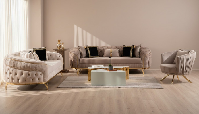 Design Sofa 331 miejsce do siedzenia Chesterfield Material Couch Podkładka Sofy Włókiennicze Nowość