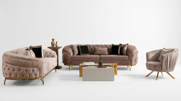 Design Sofa 331 miejsce do siedzenia Chesterfield Material Couch Podkładka Sofy Włókiennicze Nowość