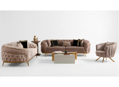 Design Sofa 331 miejsce do siedzenia Chesterfield Material Couch Podkładka Sofy Włókiennicze Nowość