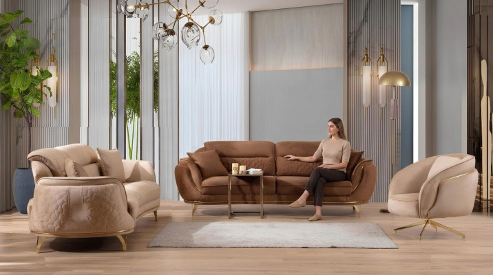 Zestaw sofowy 3 3 1 miejsce do siedzenia Material Couches Podkładka Ustawić Sofy Design