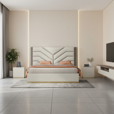 Łóżko Design Luksusowe podwójne łóżko 180x200cm Sleep Pokój Modern New