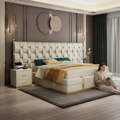 Łóżko Podkładka Design Luksusowe łóżko podwójne Sleep Pokój Hotel Łóżko New