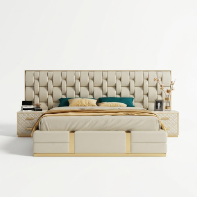 Łóżko Podkładka Design Luksusowe łóżko podwójne Sleep Pokój Hotel Łóżko New