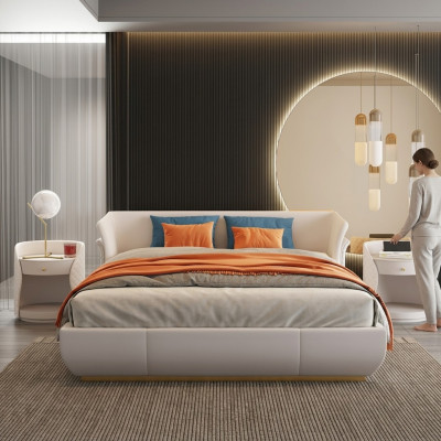 Łóżko Podkładka Design Luksusowe łóżko podwójne Sleep Pokój 180x200cm Nowość